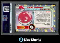 2000 TOPPS POKEMON TV ANIMATION EDITION SERIES 2 #100 VOLTORB RAINBOW FOIL PSA 7 - Image 2