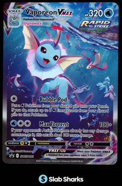 2019 POKEMON SWORD & SHIELD BLACK STAR PROMOS #SWSH182 VAPOREON VMAX JUMBO - Image 1