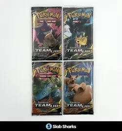 POKEMON TCG SUN & MOON TEAM UP FULL ART SET LOT OF 4 PACKS - Image 1