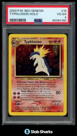 2000 POKEMON NEO GENESIS #18/111 TYPHLOSION HOLO RARE PSA 4 - Image 1