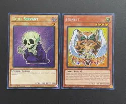 2025 YUGIOH 1ST ED BLMM SECRET RARE SKULL SERVANT & HONEST NM SET - Image 1