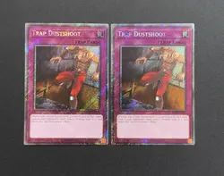 2024 YUGIOH RA03 1ST ED PLATINUM SECRET RARE TRAP DUSTSHOOT X2 NM - Image 1