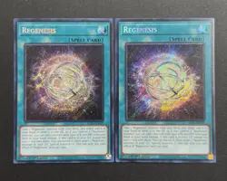 2025 YUGIOH ALIN 1ST ED SECRET RARE REGENESIS X2 NM SET - Image 1