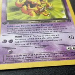 1st Edition Dark Kadabra 39/82 Team Rocket Set Rare Vintage Pokemon Card - NM-M - Image 3