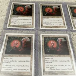 Lot of (5) 1997 Magic The Gathering MTG Blessed Wine Kaja Foglio Art Card RARE - Image 2