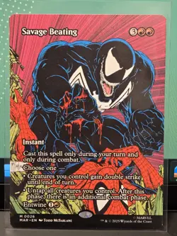 Savage Beating Borderless 26 Marvel Eternal MTG Mythic - Image 1