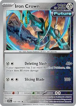 Iron Crown 132/191 Holo Rare LP - Pokemon Scarlet & Violet Surging Sparks SSP - Image 4