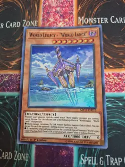 Yugioh World Legacy - "World Lance" GEIM-EN058 Super Rare 1st Edition Near Mint - Image 1