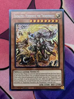 Dogmatika Fleurdelis, the Thunderbolt DOOD-EN026 Secret Rare NM Yugioh! In-Hand - Image 1