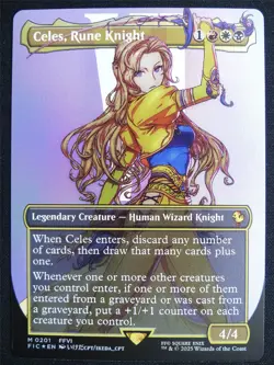 Celes Rune Knight Borderless Foil - FIC - Mtg Card #4JA - Image 1