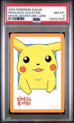 2004 CARDDASS POKEMON ADVANCED GENERATION ZUKAN CARD PIKACHU'S VACATION PSA 8 - Image 1