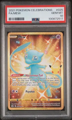 Mew PSA 10 2021 English Pokemon Card Celebrations 025/025 Gold Full Art UR - Image 1