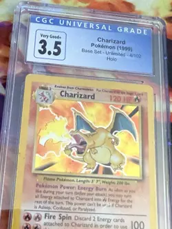 CGC 3.5 Charizard 1999 Base Set 4/102 Holo Pokemon Card - Image 2