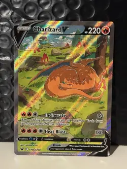 Pokemon TCG Charizard v SWSH260 Holo Rare Card Sword & Shield Promo - Image 1