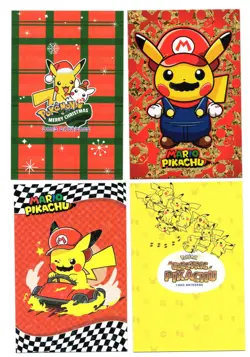 Pokemon Electric Pika Card Database - Pikachu Mario Cart & Luigi xmas - Lot Of 4 - Image 2