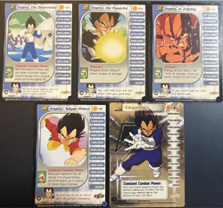 Vegeta Dragon Ball Z Trunks Saga TCG Personality Cards - 173, 174, 175,,151, 195 - Image 1