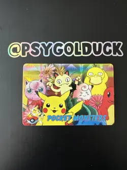 Pokemon Carddass Bandai Holo Psyduck Charmander Meowth Sticker Card - Image 1