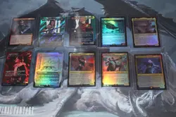 Final Fantasy MTG Foil Extended Art Borderless 70 Card Lot- Joshua, Kuja, Squall - Image 2
