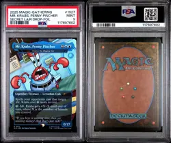 2025 MTG SECRET LAIR X SPONGEBOB 1927 MR. KRABS, PENNY PINCHER FOIL PSA 9 Mint - Image 3