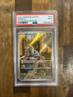 Graded PSA 9 2023 Pokemon SVP EN Mimikyu Paldean Fates ETB #075 - Image 1