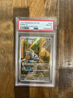 Graded PSA 8 2024 Pokemon SVP EN Mimikyu Paldean Fates ETB #075 - Image 1