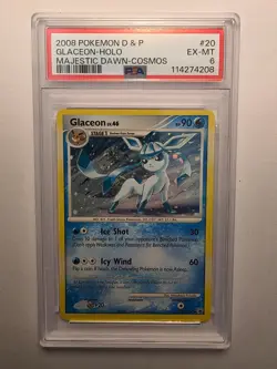 2008 POKEMON DIAMOND & PEARL MAJESTIC DAWN #20 GLACEON-HOLO COSMOS PSA 6 - Image 1