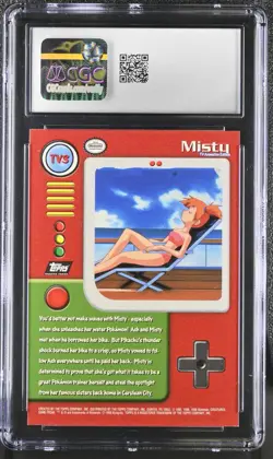 1999 Topps Pokemon Series 1 Misty TV3 Foil (3rd Print) CGC 9 - Image 2