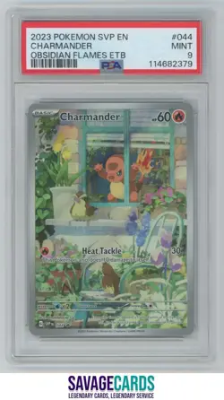 2023 Pokemon SVP Obsidian Flames ETB Charmander PSA 9 #044 - Image 1
