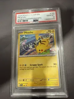 2024 Pokemon SVP EN Pikachu World Championships PROMOs #190 - PSA 10s Sequential - Image 3