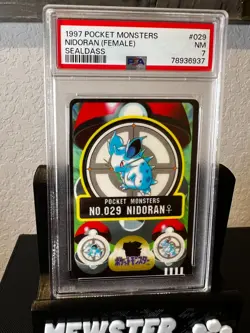 1997 Pokemon Pocket Monsters Sealdass Nidoran PSA 7 #029 - Image 1