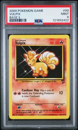 2000 POKEMON BASE SET 2 #99 VULPIX PSA 9 - Image 1