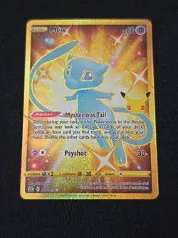 Mew (Secret) 025/025 Celebrations Holo Gold Rare Pokemon TCG Near Mint - Image 1