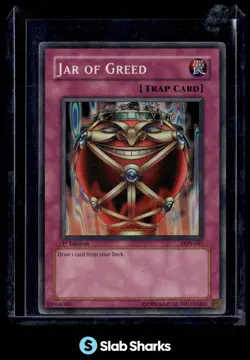 2003 YU-GI-OH! LABYRINTH OF NIGHTMARE 1ST EDITION #LON-047 JAR GREED - Image 1