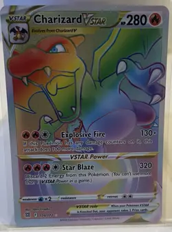 Pokemon TCG Charizard VSTAR Rainbow Secret Rare Card 174/172 Brilliant Stars - Image 2