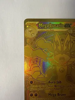 Mega Lucario EX 188/132 Hyper Rare Mega Evolutions NM Pack Fresh Gold Card - Image 2