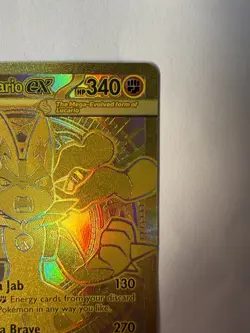 Mega Lucario EX 188/132 Hyper Rare Mega Evolutions NM Pack Fresh Gold Card - Image 3