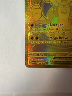 Mega Lucario EX 188/132 Hyper Rare Mega Evolutions NM Pack Fresh Gold Card - Image 4