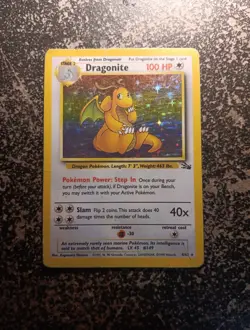 Pokemon TCG Fossil Dragonite Card 4/62 Rare Holo Unlimited Moderately Played - Image 3