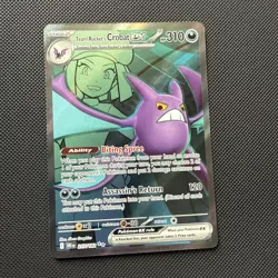 Team Rocket’s Crobat Ex Full Art 217/182 Destined Rivals Pokemon Card - Image 1