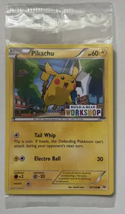 Pokemon Card Pikachu 20/108. Build-A-Bear Workshop Promo. SEALED - Image 1