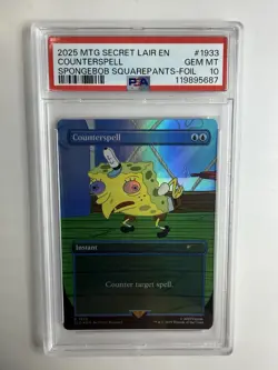 2025 MTG Secret Lair SpongeBob Counterspell #1933 Foil Trading Card Game TCG - Image 1