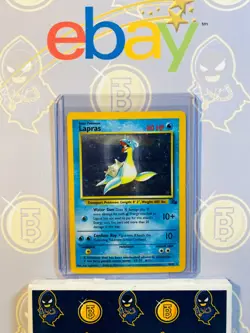 Lapras 10/62 LP Lightly Played Fossil Set 1999 Pokemon Card Holo Rare Holofoil - Image 1