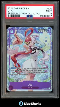 2024 ONE PIECE ENGLISH PREMIUM CARD COLLECTION #OP02-120 UTA PSA 9 - Image 1