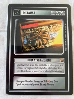 Star Trek CCG 1E Rules of Acquisition ORION SYNDICATE BOMB Rare Card - Image 1