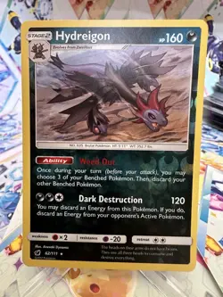 Pokemon Hydreigon 62/111 Crimson Invasion Reverse Holo Rare Card - Image 1