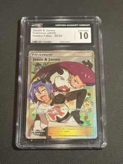 CGC 10!! Pokemon Jesse James Full Art Holo TCG Hidden Fates 2019 68/68 Card - Image 1