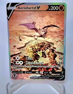 Pokemon Aerodactyl V Anima Waifu Sexy Doujin ACG DIY Full Art Card Holo - Image 1