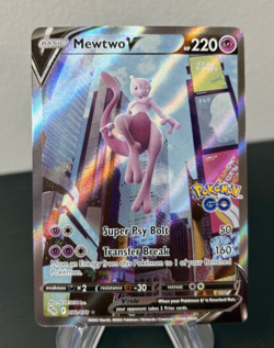 2022 Pokemon Mewtwo V Alternate Art Full Art Pokemon Go 072/078 Card NM - Image 1