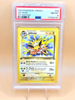 Pokemon Card 20/64 Jolteon Regular 1st Edition Jungle English - PSA 8 NEW CERT - Image 1