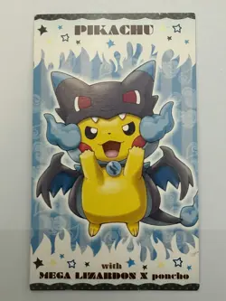 Japanese Mega Charizard Poncho Pikachu • 2015 Mega Campaign Business Card • MP - Image 1